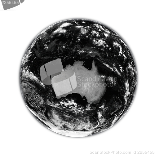 Image of Australia on black Earth