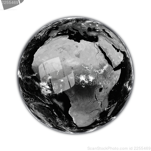 Image of Africa on black Earth