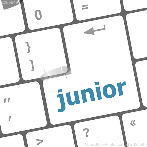 Image of junior word on computer keyboard pc key