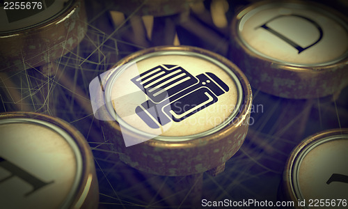 Image of Print Typewriter Key. Grunge Background.