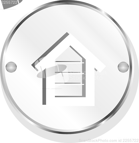Image of home sign on metal internet button original illustration
