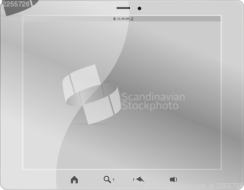 Image of white tablet pc on white background