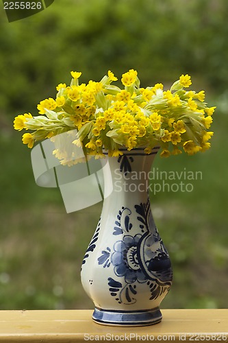 Image of cowslips in vase