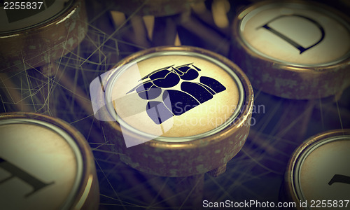 Image of Education Concept. Grunge Typewriter Key.