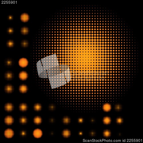 Image of Set of spotted Orange halftone. EPS 8