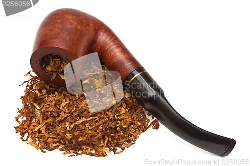 Image of Smoking pipe with tobacco, isolated
