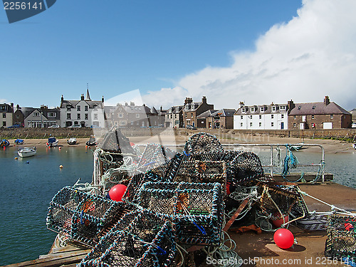 Image of Lobster pot in Montrose harbor, Scotland, may 2013