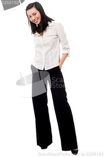 Image of Casual asian businesswoman posing