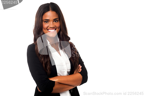 Image of Confident young charming businesswoman