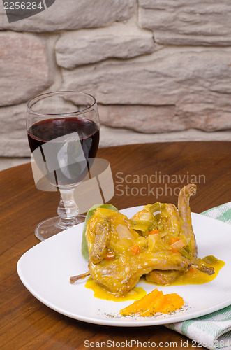 Image of Quail and red wine