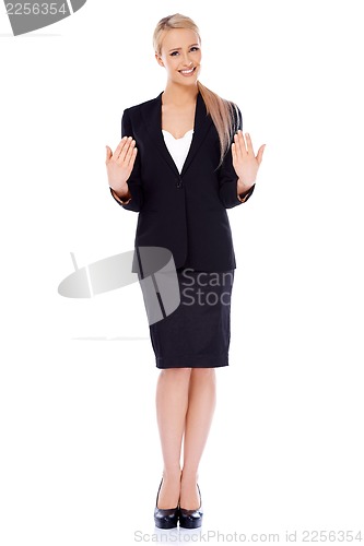 Image of Happy smiling blond business woman
