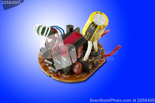 Image of Different electronic elements on circuit board