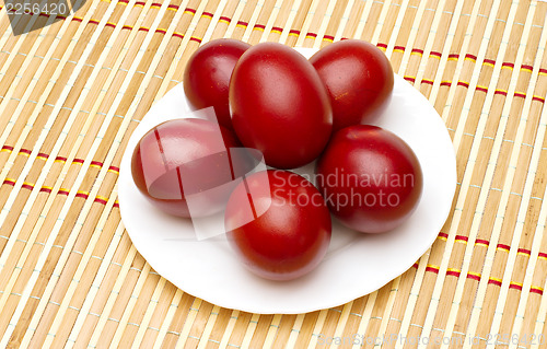 Image of Red easter eggs