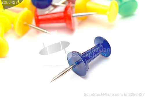 Image of Colorful office push pins