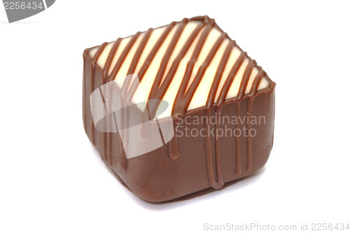 Image of Chocolate praline on white background