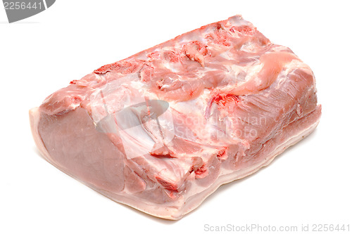 Image of Piece of raw pork on white