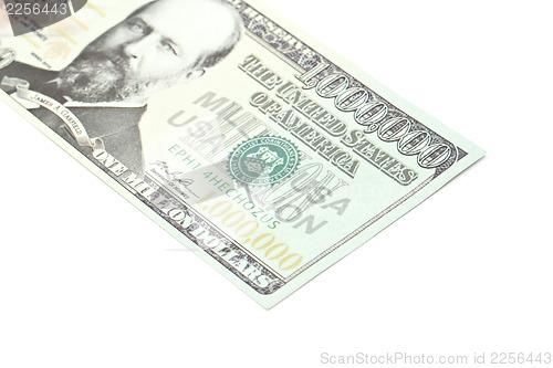 Image of One million dollars banknote closeup