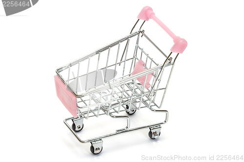 Image of Pink shopping cart on white
