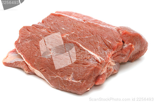 Image of Piece of raw beef on white