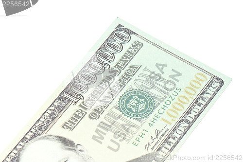 Image of One million dollars banknote closeup 