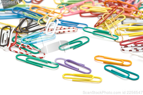 Image of Colorful office paper clips