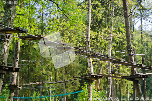 Image of adventure climbing high wire park