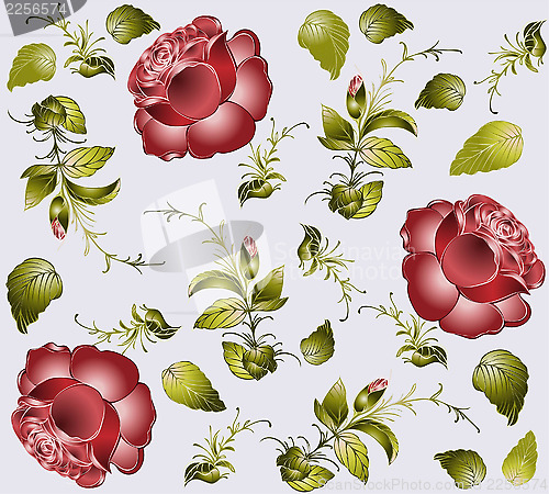 Image of Seamless background.Illustration rose.