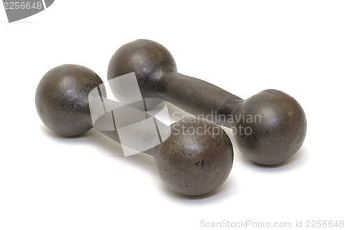 Image of Old rusty iron dumbbells