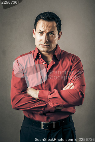 Image of man in red