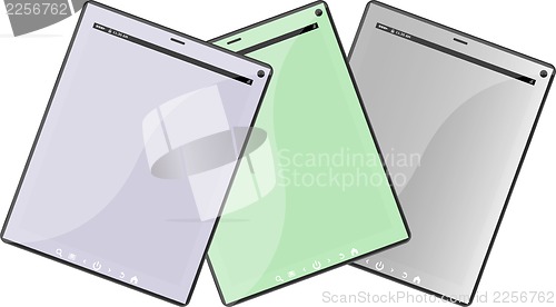 Image of Set of tablet pc computers isolated on white background