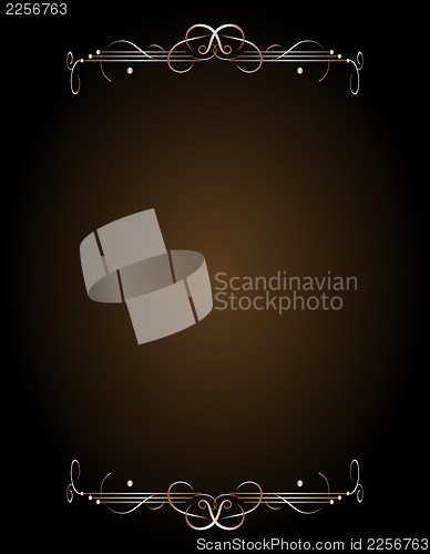 Image of Gold metal pattern on paper backgrond, vintage collection