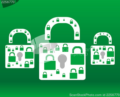 Image of protect wallpaper with green and white padlock set