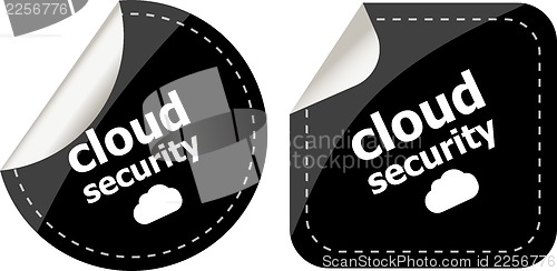 Image of cloud security black stickers label tag set