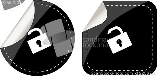 Image of lock black stickers label tag set