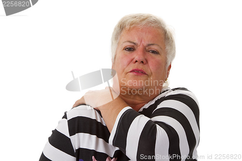 Image of Female senior with neck pain