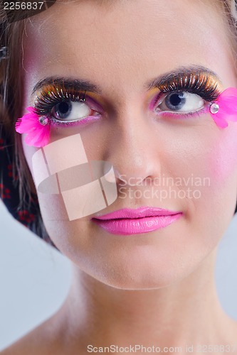 Image of Beautiful Woman with  Luxury Makeup