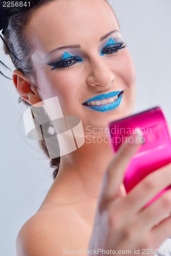 Image of Beautiful Woman with  Luxury Makeup