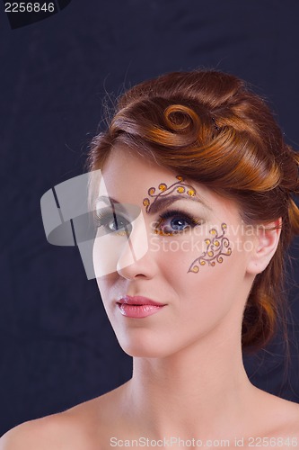 Image of Beautiful Woman with  Luxury Makeup