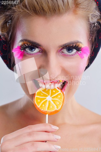 Image of Beautiful Woman with  Luxury Makeup