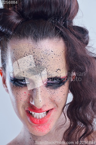 Image of Beautiful Woman with  Luxury Makeup