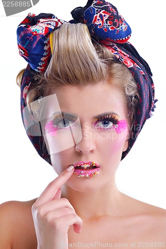 Image of Beautiful Woman with  Luxury Makeup