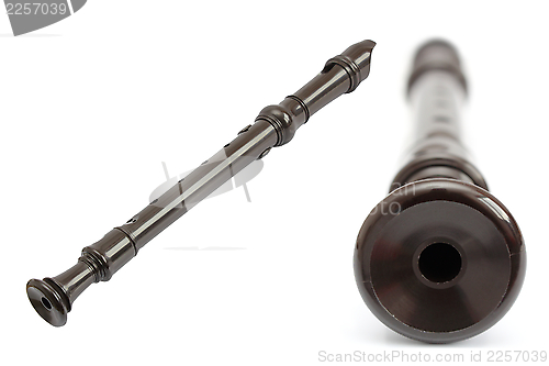 Image of isolated dark blockflute