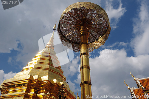 Image of Golden tower of the Suthep Temple in Thailand