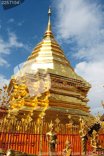 Image of Golden tower of the Suthep Temple in Thailand