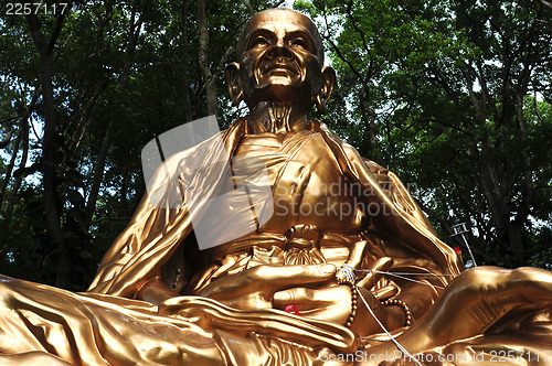 Image of Thai National Flag and Buddhist bell