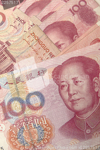 Image of Yuan notes closeup 