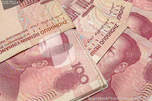 Image of Yuan notes closeup