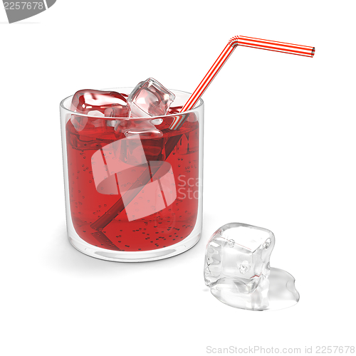 Image of Glass of red sparkling water