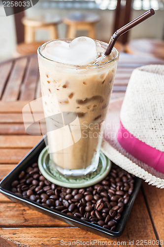 Image of A glass of iced coffee at espresso bar