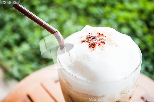 Image of Refreshing glass of cold espresso with micro foam